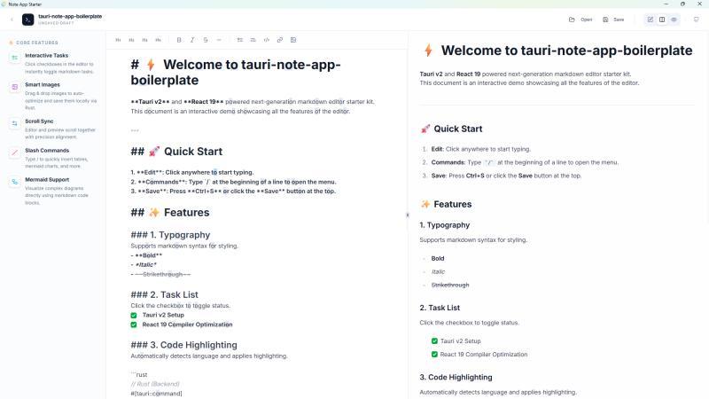 Tauri v2 Note App Boilerplate